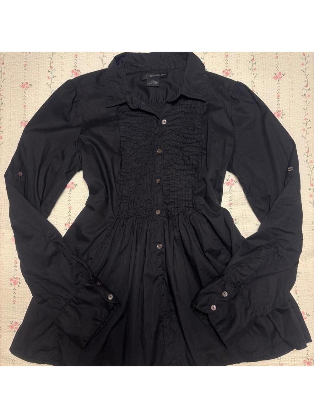 Calvin Klein Jeans Women's Black and Navy Blous